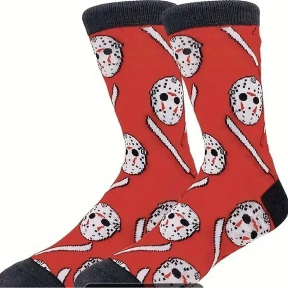 NWOT Men’s Novelty Socks Trendy Cartoon Anime Halloween “Friday 13” - Fits 8-13